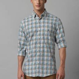 Louis Philippe Sport Multicolored Cotton Slim Fit Checks Shirt-picture-3