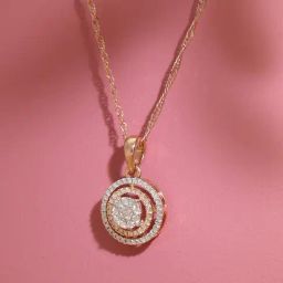 Malabar Gold and Diamonds 18k Rose Gold & Diamond Mine Pendant without Chain for Women-picture-26