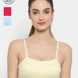 Floret Pack-3 Yellow & Blue Bralette Bra-image-94