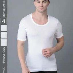 Dollar Bigboss White Cotton Regular Fit Vest - Pack Of 4-image-32