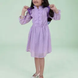 Kiddopanti Kids Lilac Regular Fit Dress-image-38