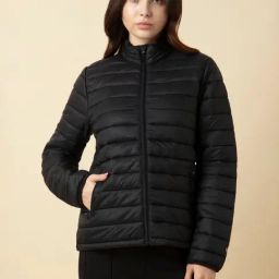Van Heusen Black Plain Puffer Jacket-picture-15