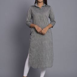 Anootha Shirt Collar Cotton Straight Kurta-47
