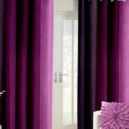 213 cm (7 ft) Polyester Semi Transparent Door Curtain (Pack Of 2) (Solid, Purple)-image-41