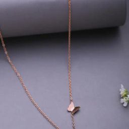 SOHI Rose Gold Rose Butterfly Shaped Necklace-image-24