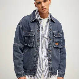 The Bear House Blue Regular Fit Denim Jacket-picture-45