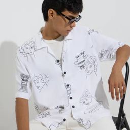 Nuon by Westside White Printed Relaxed-Fit Shirt-image-40