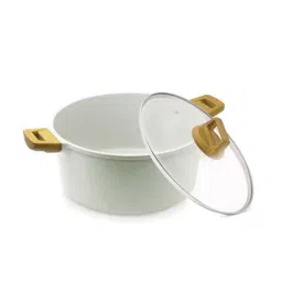 Bergner Naturally White Cast Aluminium 28 cm Induction Bottom Casserole With Glass Lid (5000ml)-image-16