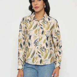 Madame Olive Regular Fit Printed Shirt-image-19
