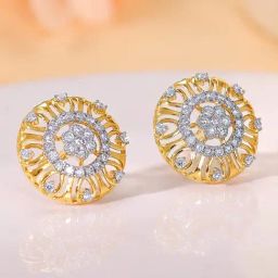 GIVA Lab Grown Diamond 18k (750) Gold Earrings for Women-image-62