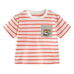 LULU & SKY Boys Striped Pockets T-shirt-image-36