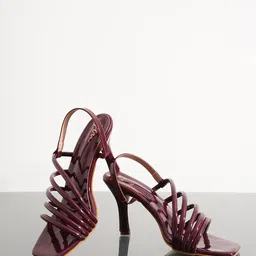 JM Looks Striped Party Slim Heeled Sandals-43
