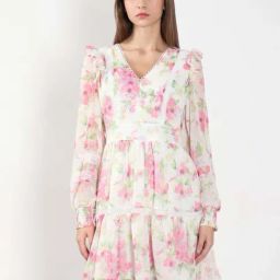 Vero Moda White Flare Fit Floral Print Dress-picture-37