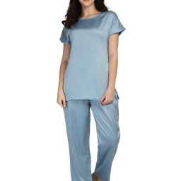 Smarty Pants Slate Blue Solid Night Suit-image-90