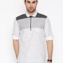 The Indian Garage Co White Printed Straight Kurta-image-8