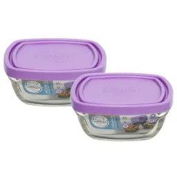 Duralex 'Freshbox' Transparent & Purple Glass 11 cm Container With Lid (0.15 L) - Set of 2 image 4