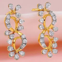GIVA Lab Grown Diamond 18k (750) Gold Earrings for Women-image-83