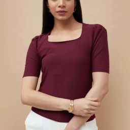 Code By Lifestyle Wine Regular Fit Top-picture-37