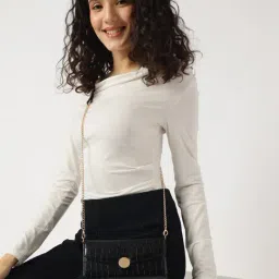 Fastrack Black Linklet Textured Clutch-picture-11