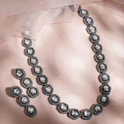Rubans White & Silver-Plated Jewellery Set-10