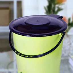 Kuber Industries Green & Black Pedal Dustbin With Handle - 5 L-54