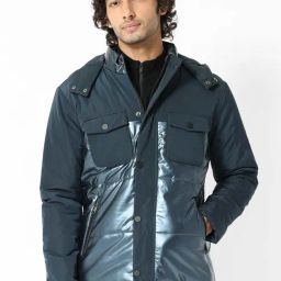 Rare Rabbit Blue Relaxed Fit Solid Jacket-image-92