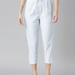 twin birds Twinbirds Blue Cotton Straight Fit Stripes Casual Trousers-picture-3