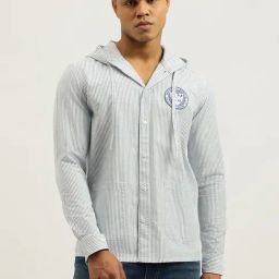United Colors Of Benetton Blue Cotton Relaxed Fit Striped Shirt-picture-8