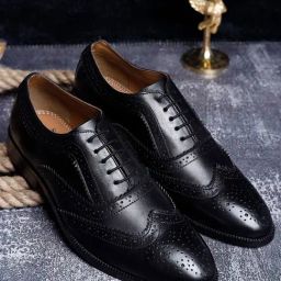 Louis Stitch Men's Obsidian Black Brogue Shoes-picture-39