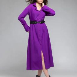 SHAYE Purple Solid Shirt Dress-image-30