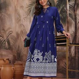 Moda Rapido Women Polyester Fit & Flare Dresses-image-22