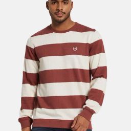 Mettle Wood Rose Cotton Regular Fit Striped T-Shirt-image-35