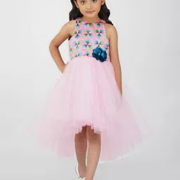 Toy Balloon kids Pink Layered Net Dress-picture-31
