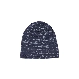 iSWEVEN Unisex Blue & Grey Printed Beanie-image-50