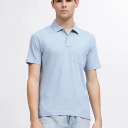 GANT Sky Blue Regular Fit Cotton Polo T-Shirt-picture-16