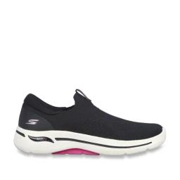 Skechers Women's GO WALK ARCH FIT Black Hot Pink Walking Shoes-27