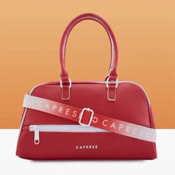 Caprese Red Vivian Faux Leather Duffle Bag-image-97