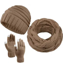 TIPY TIPY TAP Kids Set Of 3 Self Design Woollen Beanie-56