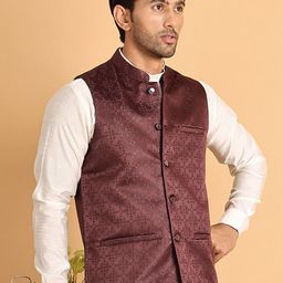 Anouk Woven Design Nehru Jacket-10