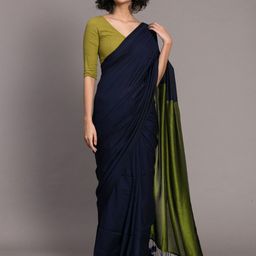 Moda Rapido Colourblocked Pure Cotton Saree-image-82