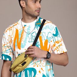 WROGN Printed Drop-Shoulder Sleeves Pure Cotton Oversized T-shirt-picture-19