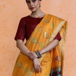 SARHA Woven Design Chanderi Cotton Saree-image-57