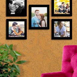Art Street Black Solid Set Of 5 Wall Photo Frames-18