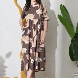 DECKEDUP Women Print A-Line Dress-image-19