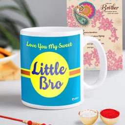 Archies Multicoloured 3-Piece Raksha Bandhan Mug, OM Rakhi & Greeting Card Gift Set-image-63
