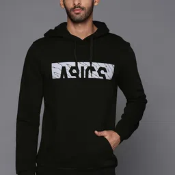 ASICS Men Black Printed Hooded Sweatshirt-image-22
