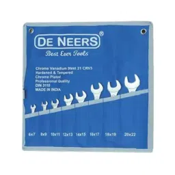 De Neers Double Open End Spanner Polished Head 6x7 mm to 30x32 mm (Set of 12 Pcs) image 1