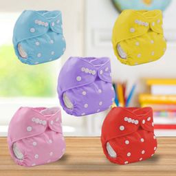 Sparkle Joy Washable & Reusable Cloth Diaper Pocket Without Inserts Pack of 5 - Multicolor-16