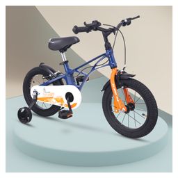 R for Rabbit Tiny Toes Ryder Bicycle with Training Wheel 14 Inch - Blue & Orange-61
