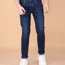 CRIMSOUNE CLUB Cotton Denim Mild Washed Jeans - Blue-picture-36